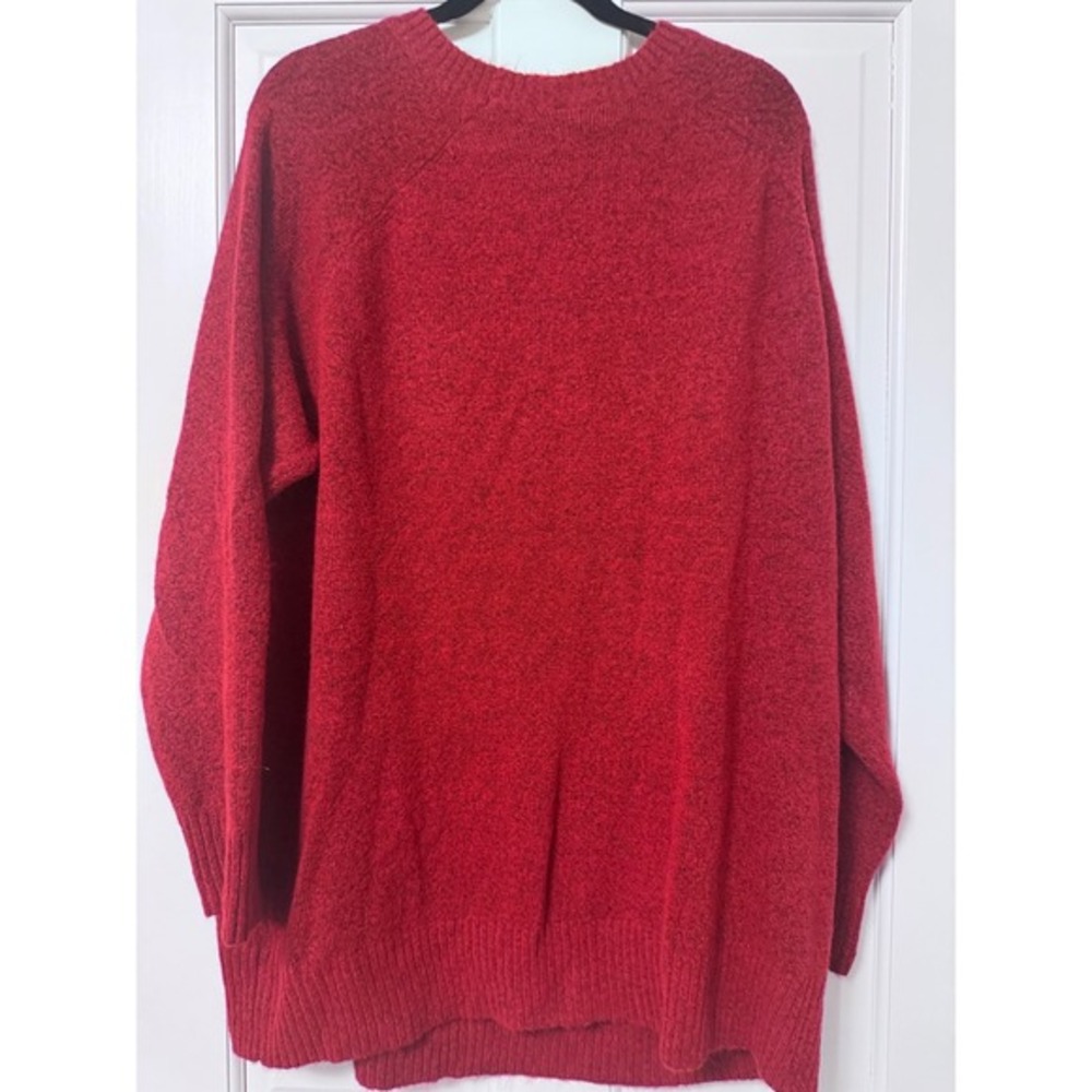 Torrid Vegan Cashmere Pullover Sweater Jester Red Marled Knit Crew Neck 3X 3 NEW - Picture 2 of 6